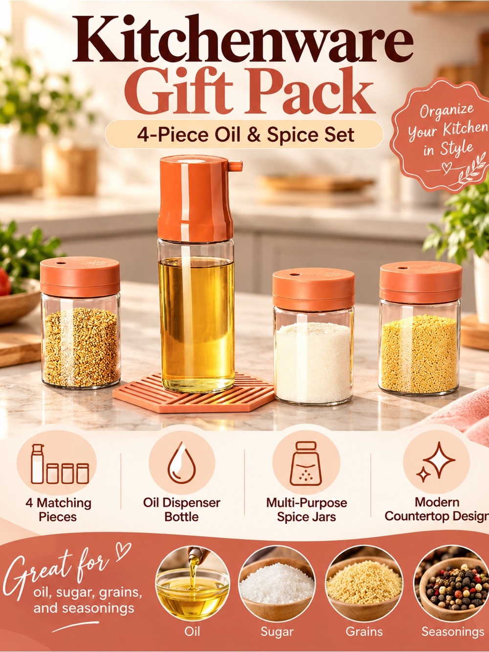 Gift Pack 4-Piece Oil & Spice Set - Orange